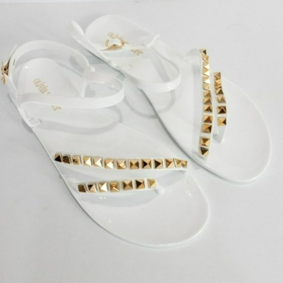 Olivia Miller Tramore Jelly Sandals White -9 - Picture 3 of 4